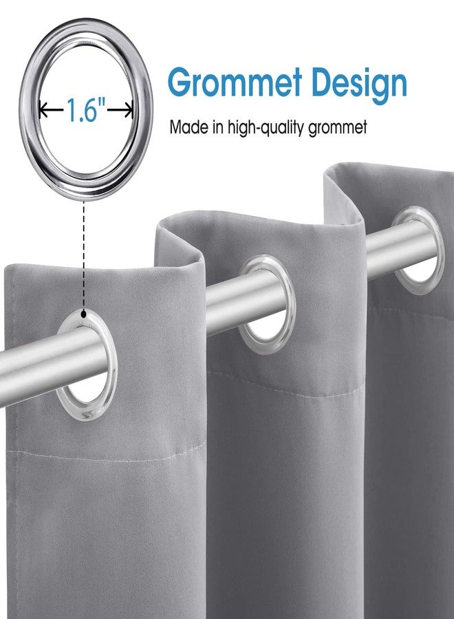 HOMEIDEAS Blackout Curtains for Bedroom 52 X 96 Inch Long 2 Panels Set Light Grey/Gray Room Darkening Curtains/Drapes, Soundproof Thermal Grommet Window Curtains for Living Room - Image 4